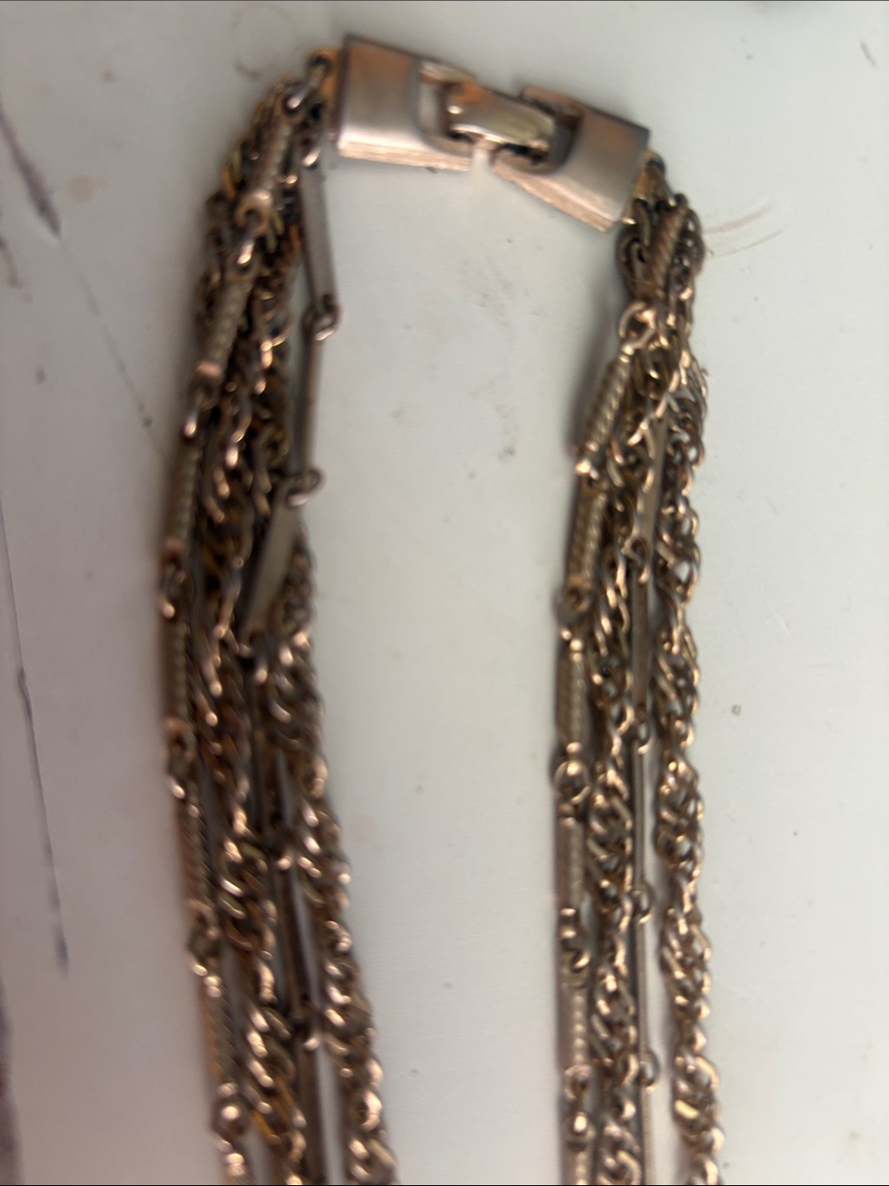 Elegant Gold-Tone Multi-Strand Women's Necklace - length 17in - Picture 2 of 5